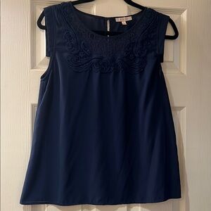 Skies Are Blue Embellished Sleeveless Blouse